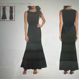 Vince Camuto Velevet and Crepe Scuba Mermaid Gown